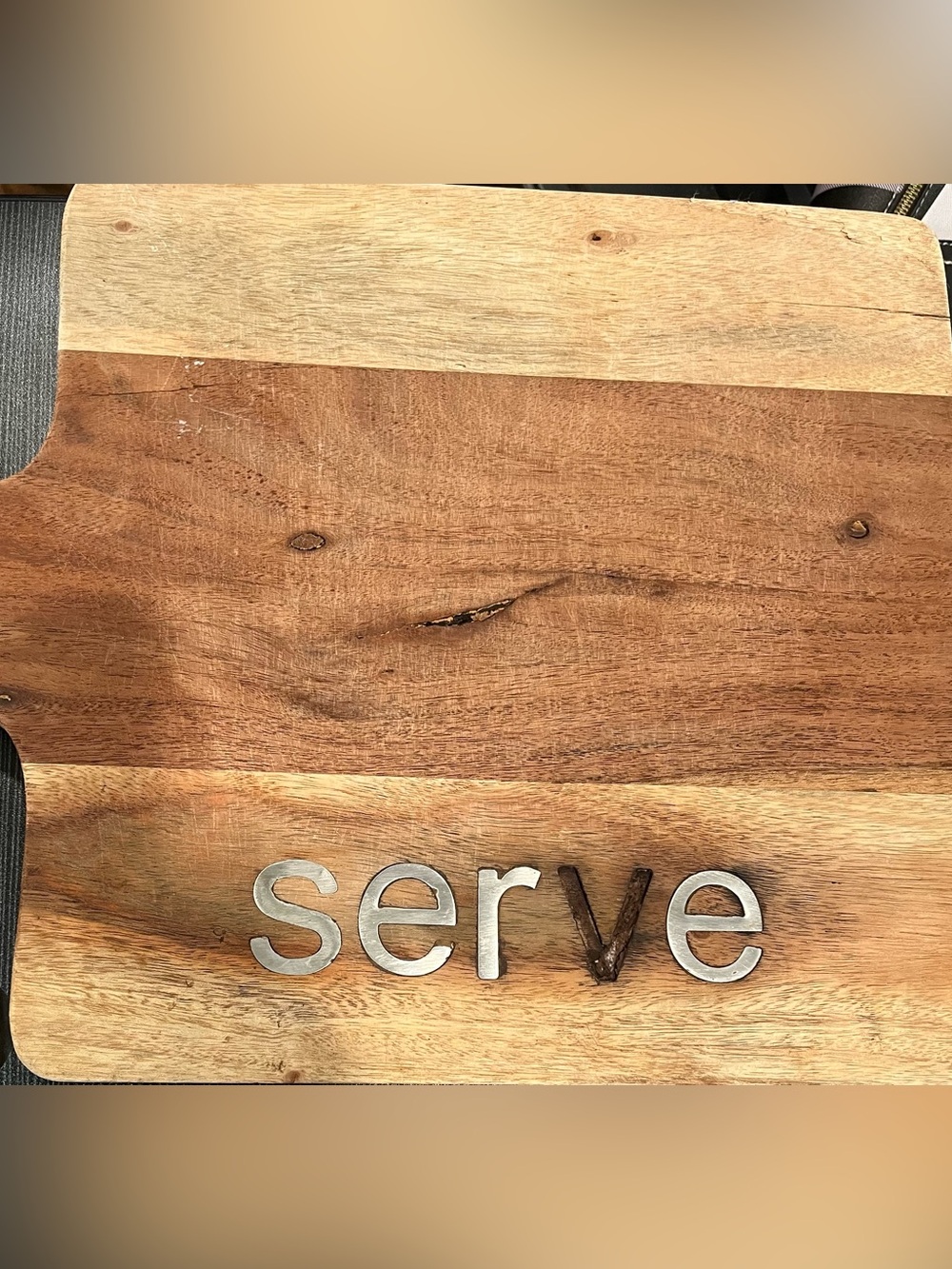 Serve Decorative Wooden Serving Board - Natural Brown